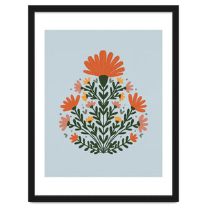 Symmetrical floral bouquet - orange and green by Wackapacka