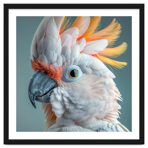 Salmon Crested Cockatoo Close Up Portrait by Rizwana Khan