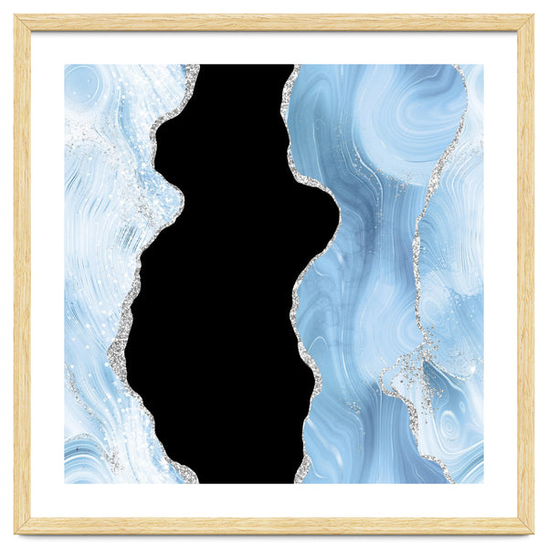 Blue & Silver Agate Glitter Texture 02