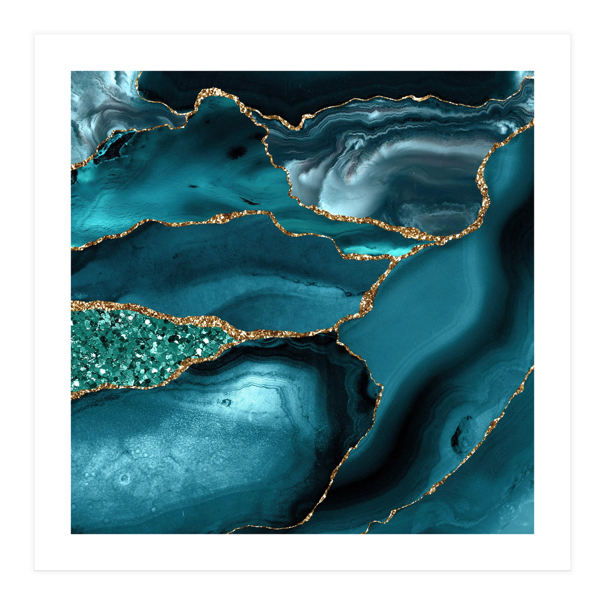 Agate Glitter Ocean Texture 10 (Print Only)