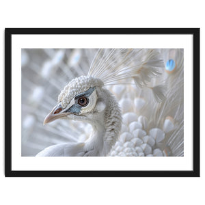 Close-up of a White Peacock by Rizwana Khan