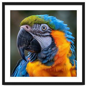 Close Up Portrait Of A Blue And Gold Macaw Parrot by Rizwana Khan