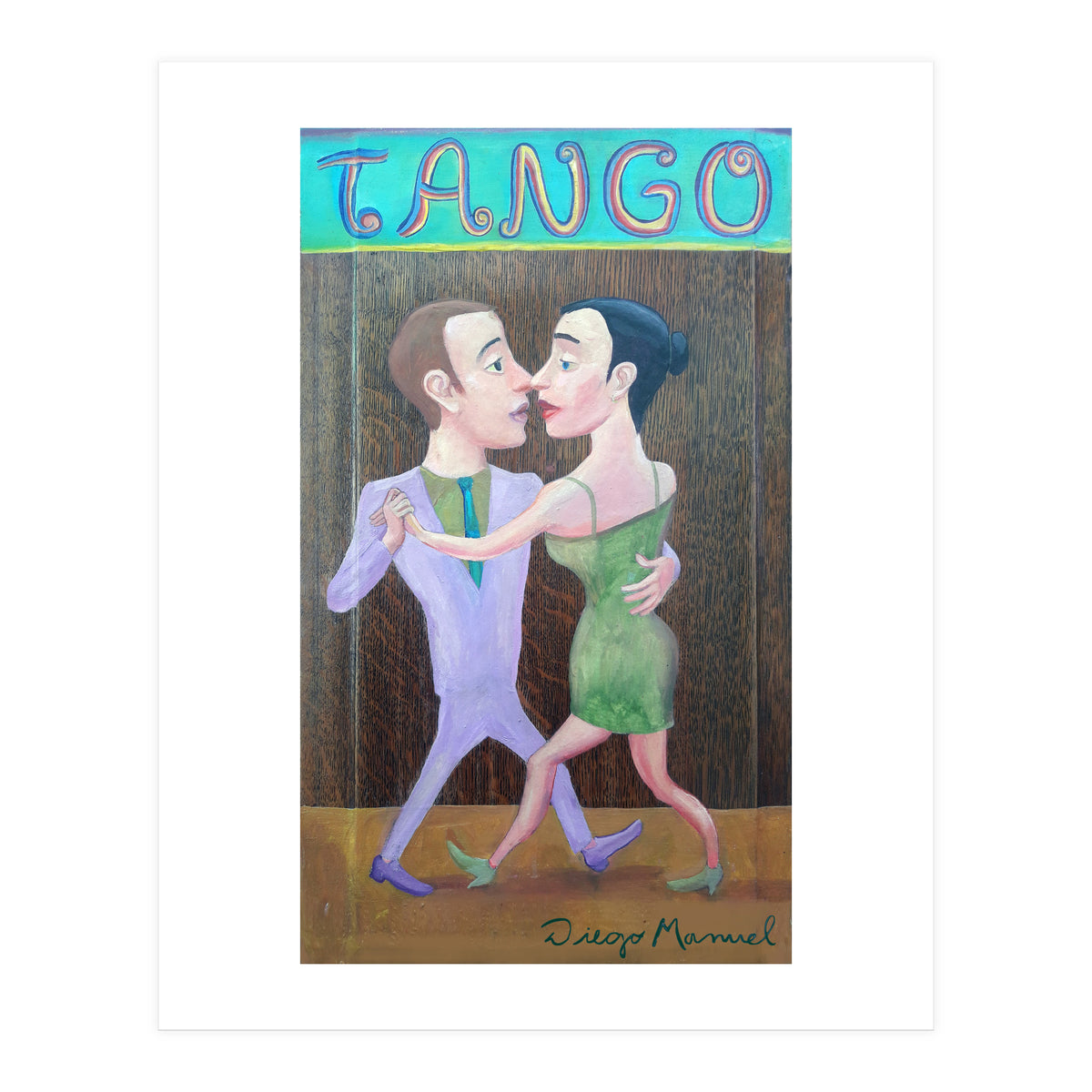 Pareja De Tango 2 Madera (Print Only)