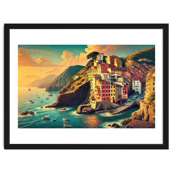 Vintage Cinque Terre Poster, Italy