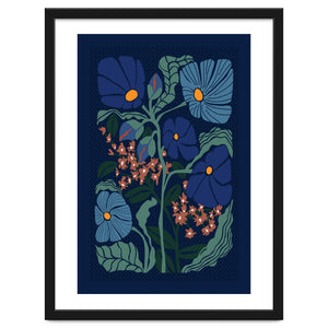 Klimt Flower Dark Blue by Annick