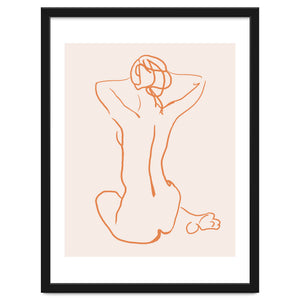 Femina, Abstract Minimal Woman Line Art Sketch, Drawing Feminine Empower Express by 83 Oranges