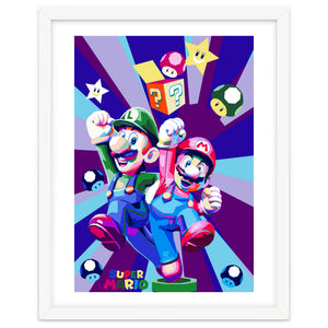 Mario Luigi Popart Cartoon Pop Art by Artkreator