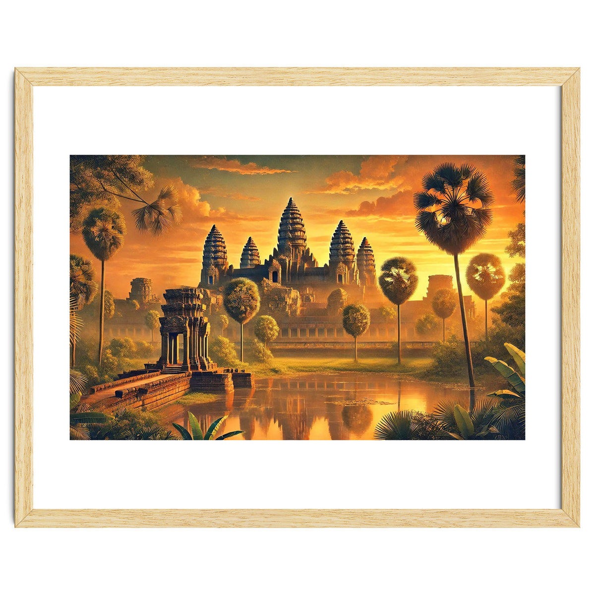 Vintage Cambodia, Angkor Wat Sunrise Poster