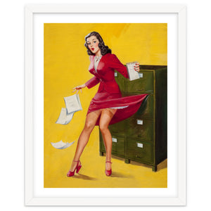Pinup Girl In Office Accident by Hermes
