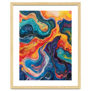 Vibrant Fluid Acrylic Pour Abstract Art by artistic