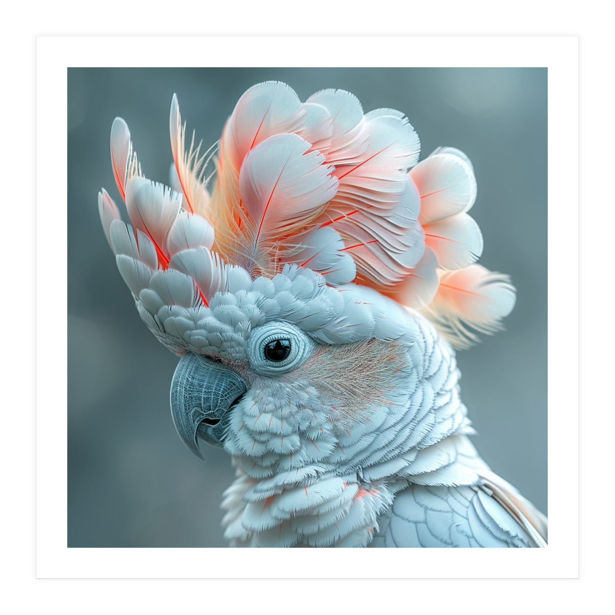 Close Up Of A White Cockatoo With Pink Crest (Print Only)