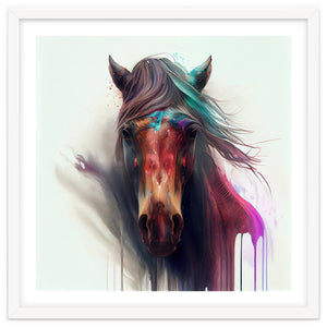Wild Horse Face Portrait by Chromatic Fusion Studio