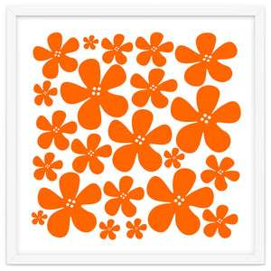 Orange Flowers Pattern by Baobab print store