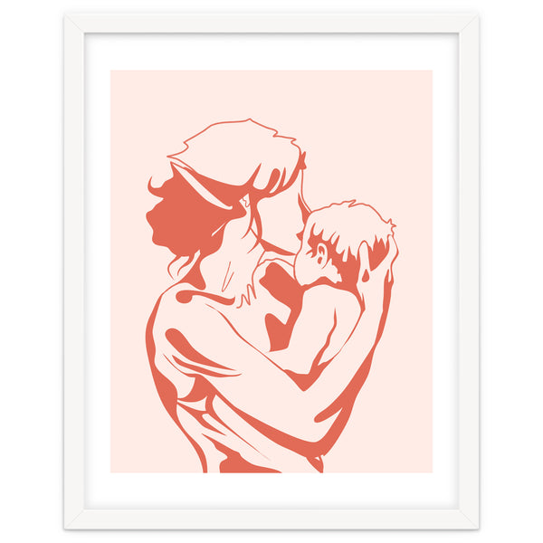Motherhood, Human Emotion Line Art, Mother Parents Child Baby, Love Care Expression Bohemian Concept