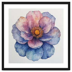 Ethereal Bloom: Watercolor Petals in Indigo and Rose by artistic