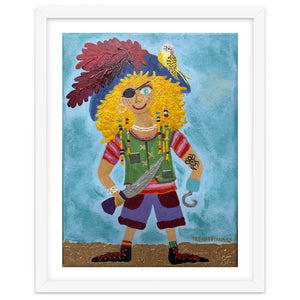 Finn, the Pirate, with Cookie, his Parrot by Irenissima