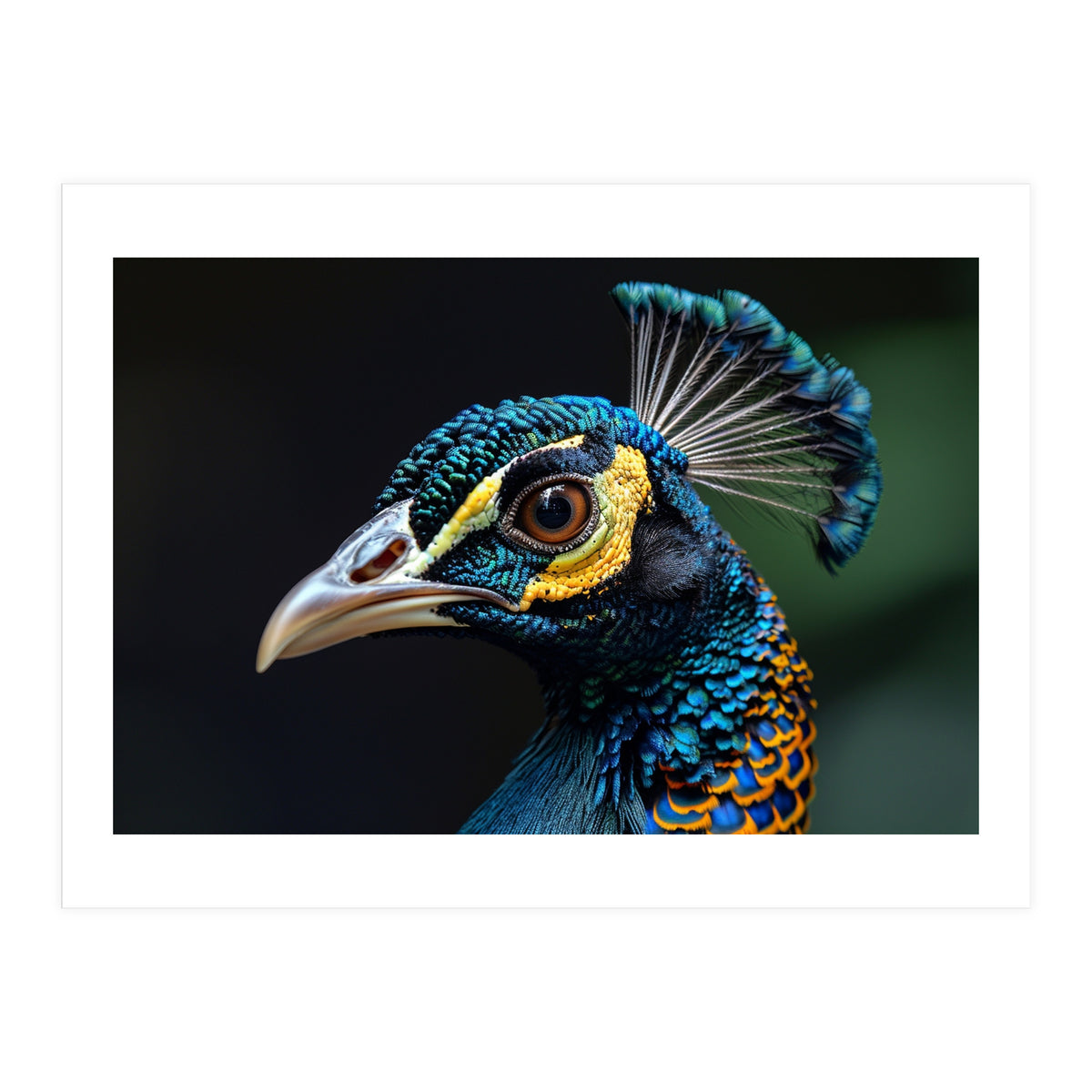 Close-up of a Peacock’s Head (Print Only)