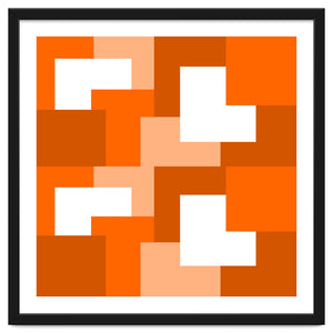 Orange Abstract Square Tiles by Baobab print store