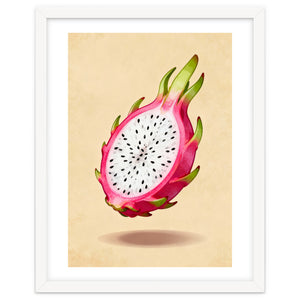 Dragonfruit, Watercolor Illustration, Tropical Pink Art by neeteshdsgn
