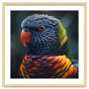 Rainbow Lorikeet Parrot Close Up Portrait by Rizwana Khan