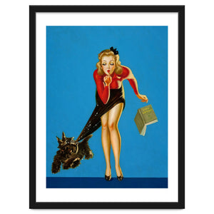 Pinup Girl And Dog Tricks by Hermes