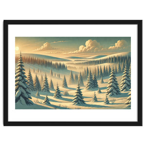 Vintage Finland, Lapland Winter Forest Poster by Chromatic Fusion Studio