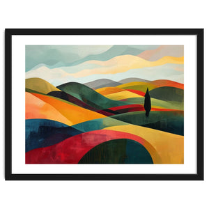 Abstract Tuscan Hills Landscape Painting by artistic
