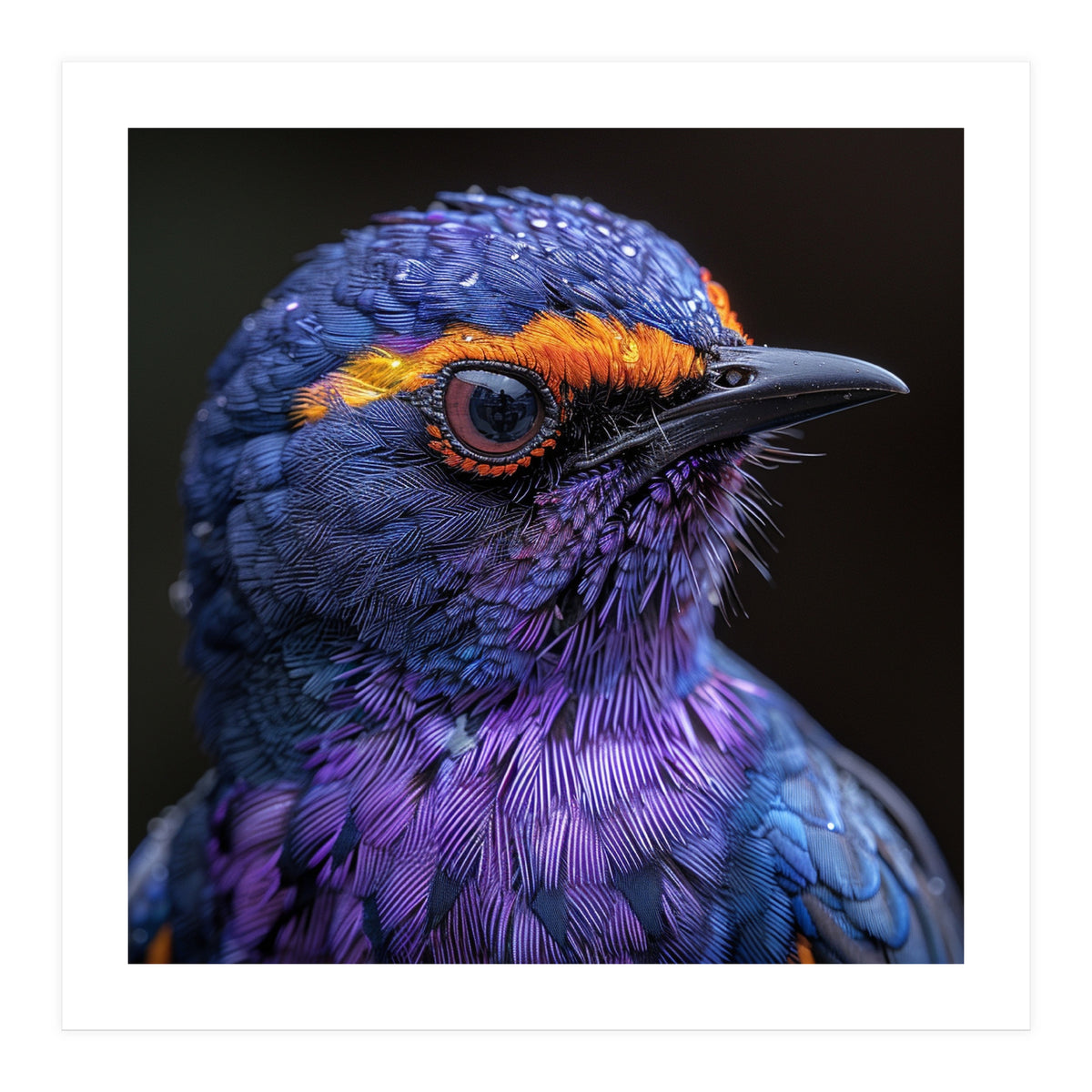 Close Up Portrait Of A Vibrant Exotic Bird (Print Only)