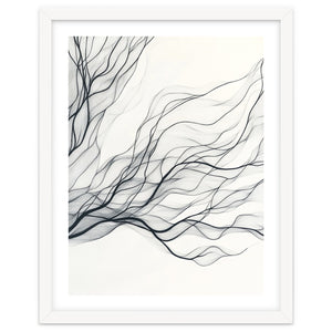 Abstract Black Branching Lines Flowing by Rizwana Khan