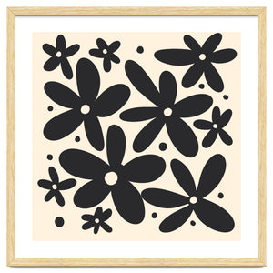 Abstract Monochrome Flowers 4 by Wackapacka