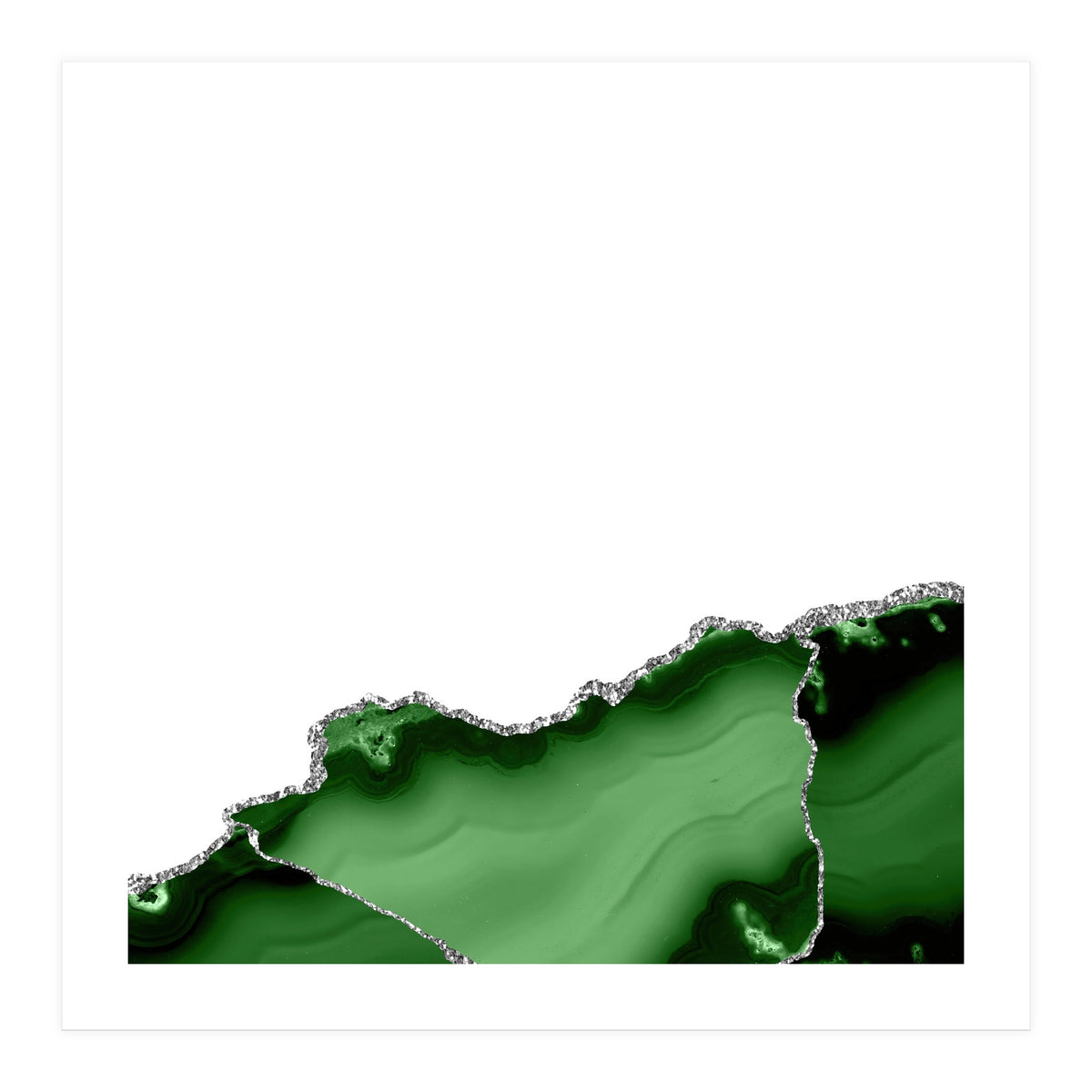 Green & Silver Agate Texture 09 (Print Only)