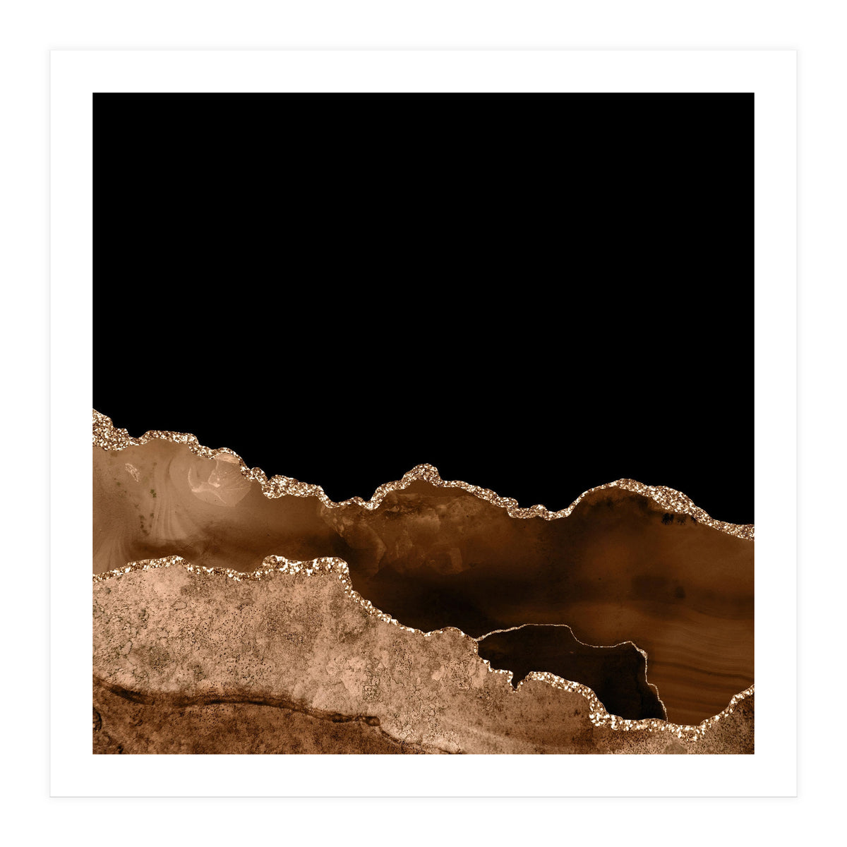 Brown & Gold Agate Texture 10 (Print Only)