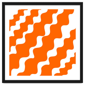 Slanting Orange Wavy Pattern by Baobab print store