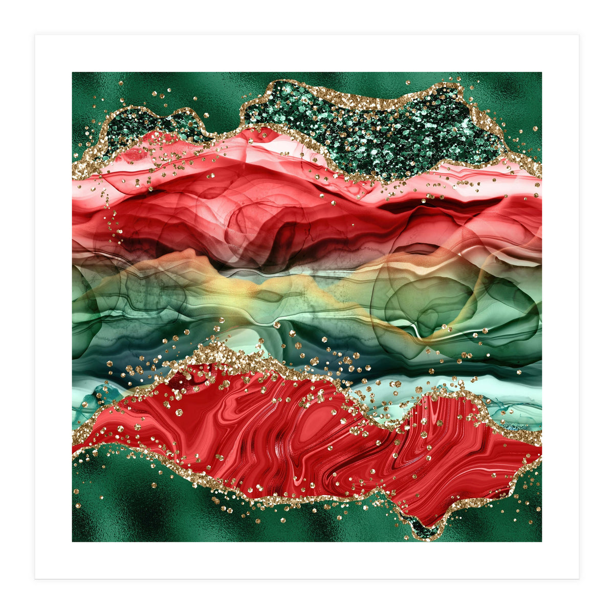 Christmas Glitter Agate Texture 04 (Print Only)