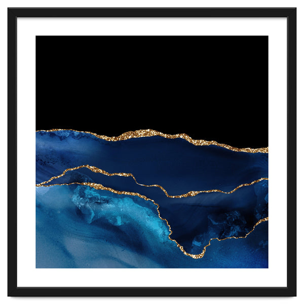 Navy & Gold Agate Texture 07