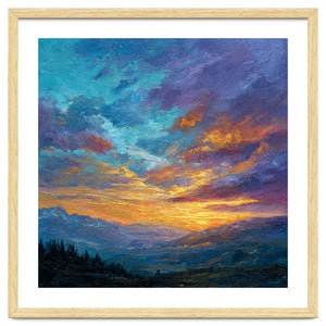 Ethereal Alpine Sunset Over Distant Peaks by artistic