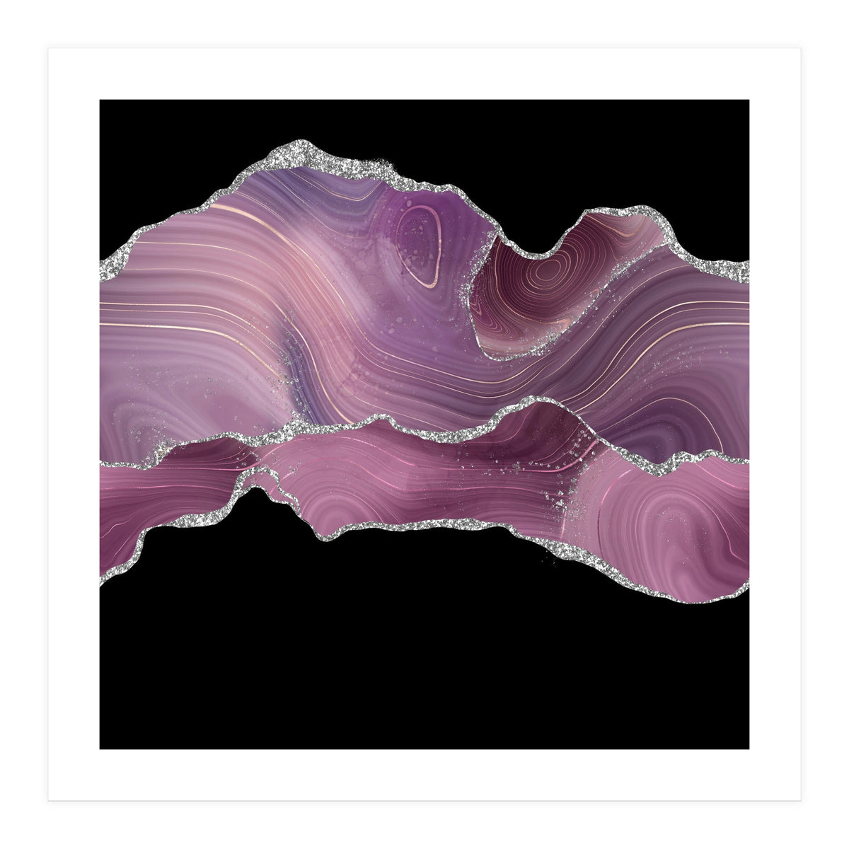 Mauve & Silver Agate Texture 04 (Print Only)