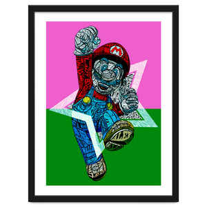 Mario Bross Typo Style Cartoon Pop Art by Artkreator