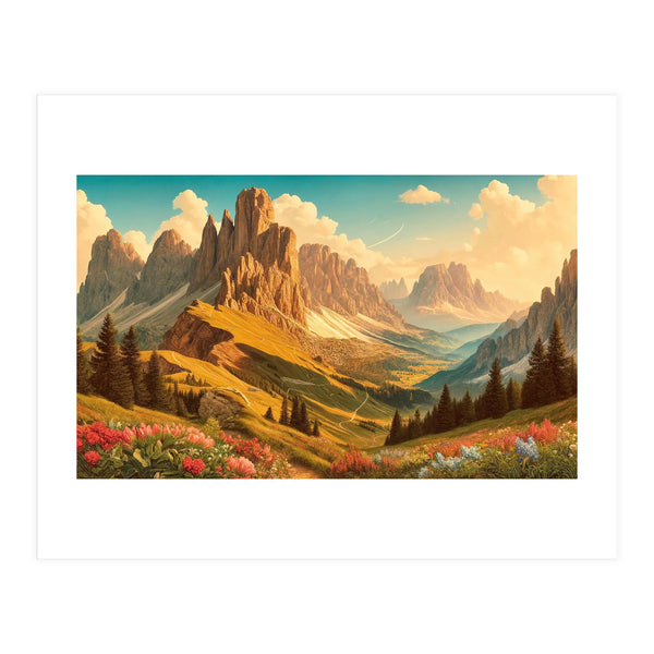 Vintage Dolomites Poster, Italy (Print Only)