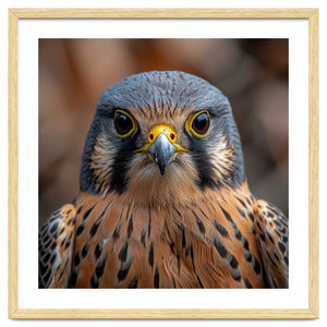 Close Up Kestrel Falcon Bird Portrait Majestic by Rizwana Khan