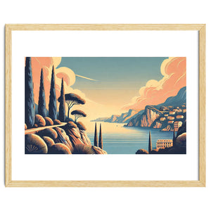 Vintage French Riviera Poster, France by Chromatic Fusion Studio