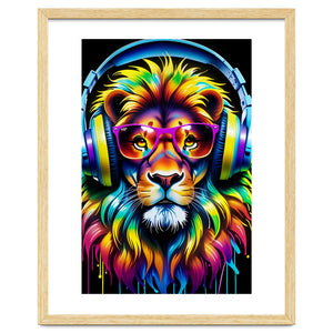 A Lion In Glasses Listens To Music by MakArena