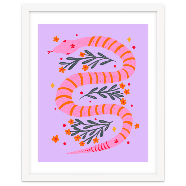 Modern snake - pink and orange