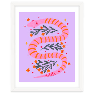 Modern snake - pink and orange by Wackapacka