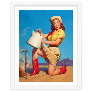 Pinup Sexy Woman Posing With A Hot Teapot by Hermes