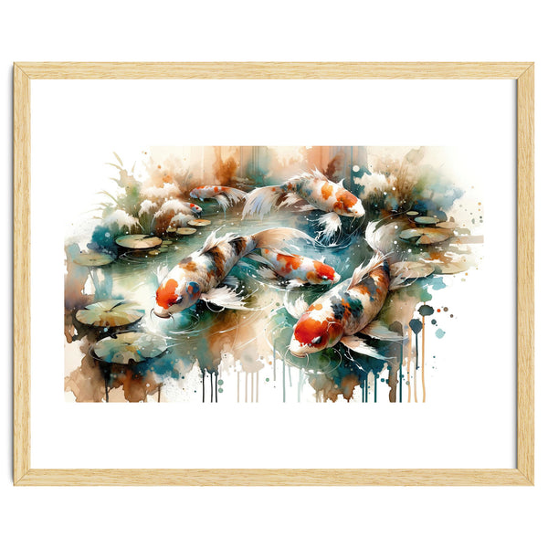 Colorful Koi Fish In Pond