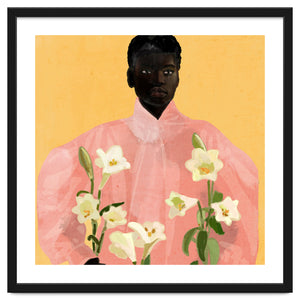 Girl Holding Flowers 2 by Thing Design 2