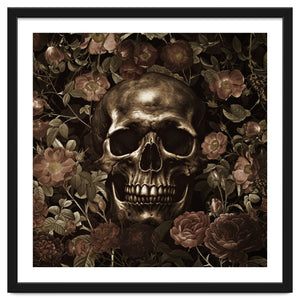 Baroque Skull And Roses Night Garden by Uta Naumann Design