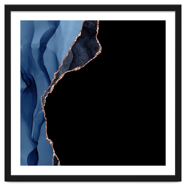 Navy & Rose Gold Agate Texture 09