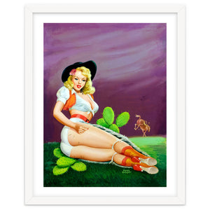 Sexy Pinup Gil Fell On Cactus From A Horse by Hermes
